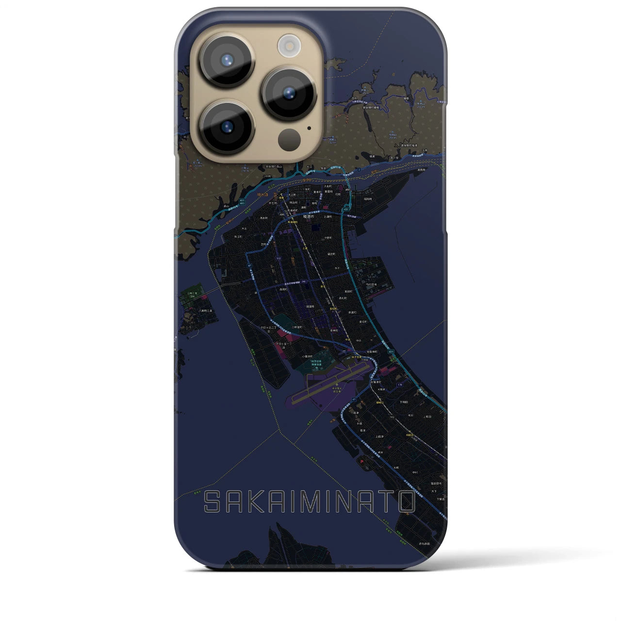 【境港(鳥取県)】地図柄iPhoneケース(バックカバータイプ)