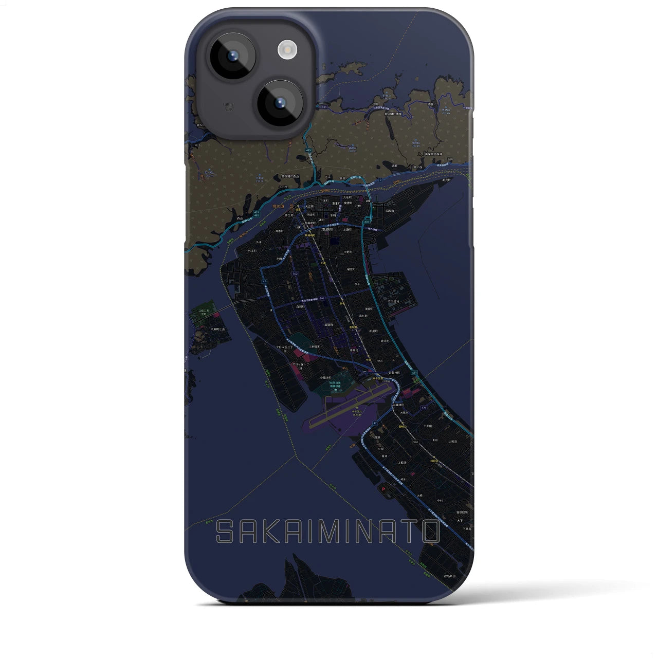 【境港(鳥取県)】地図柄iPhoneケース(バックカバータイプ)