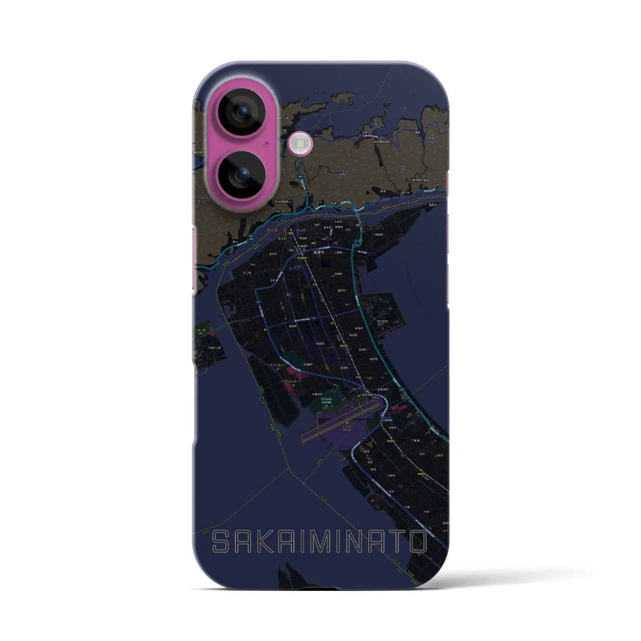 【境港(鳥取県)】地図柄iPhoneケース(バックカバータイプ)