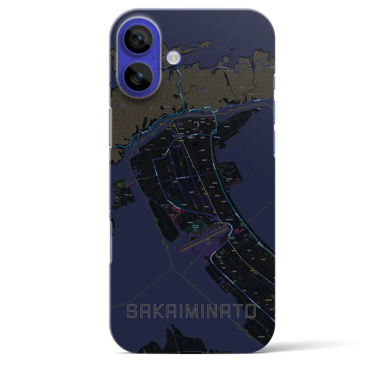 【境港(鳥取県)】地図柄iPhoneケース(バックカバータイプ)