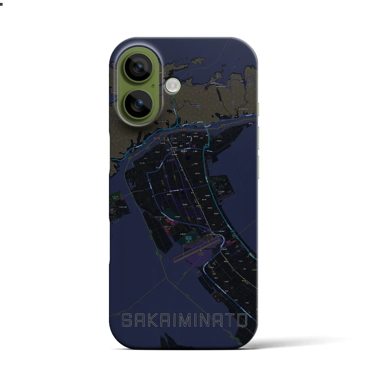 【境港(鳥取県)】地図柄iPhoneケース(バックカバータイプ)