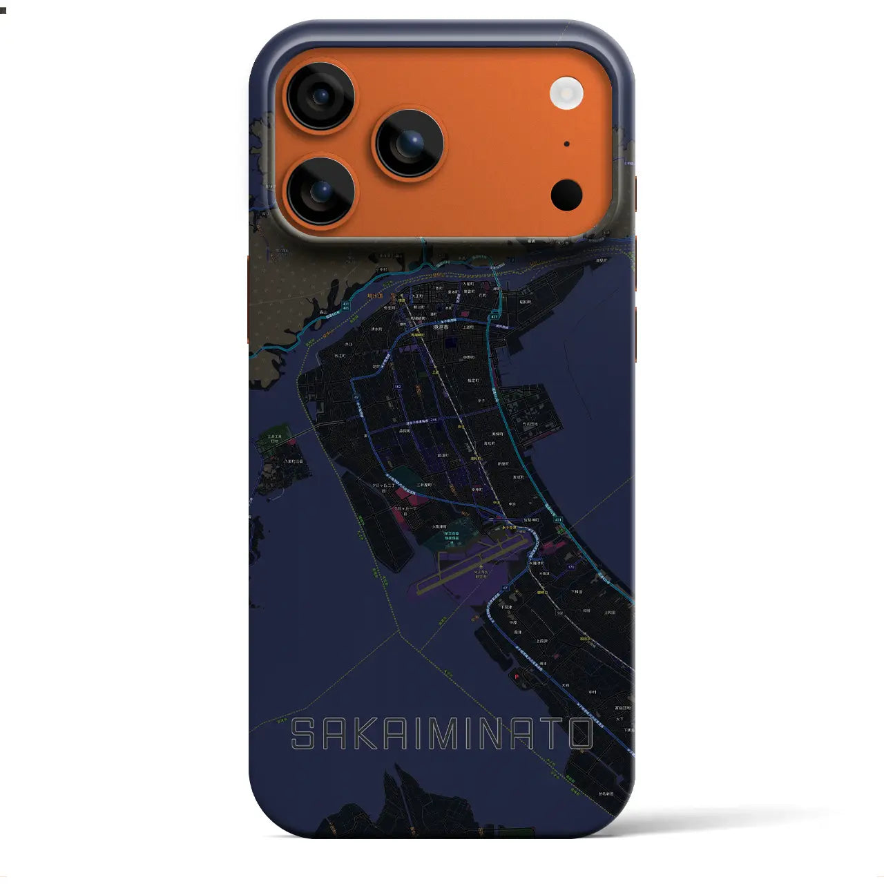 【境港(鳥取県)】地図柄iPhoneケース(バックカバータイプ)