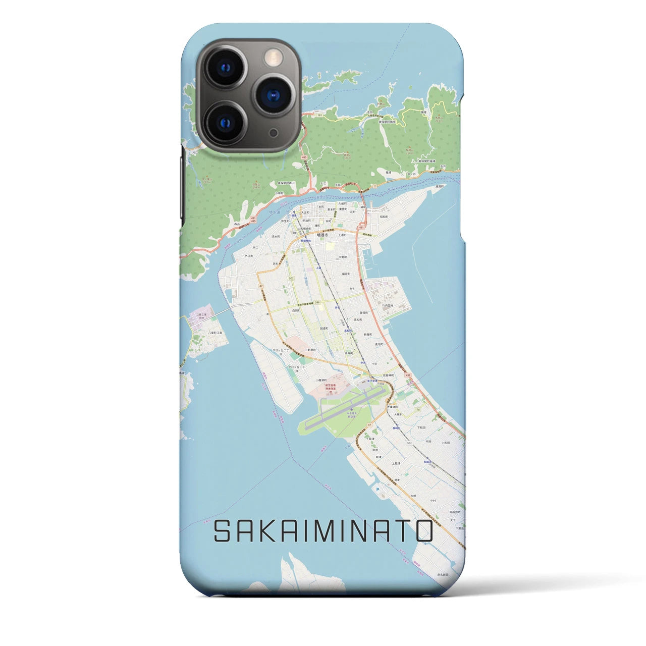 【境港(鳥取県)】地図柄iPhoneケース(バックカバータイプ)