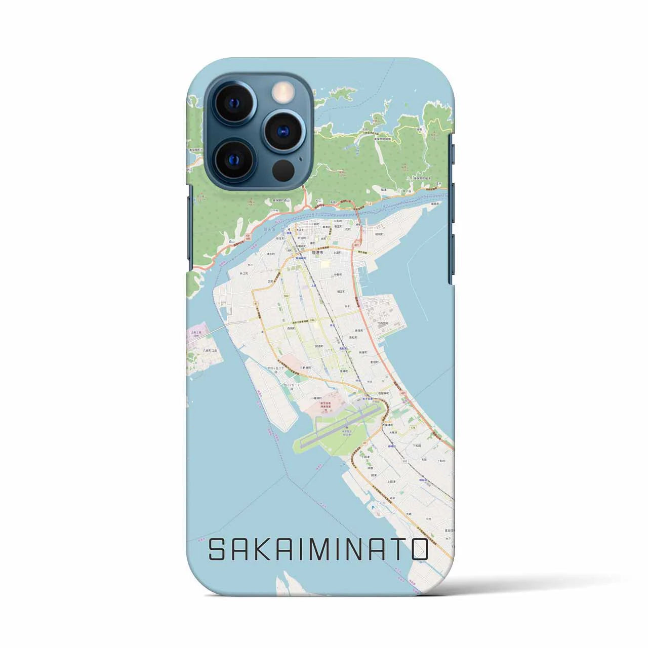 【境港(鳥取県)】地図柄iPhoneケース(バックカバータイプ)