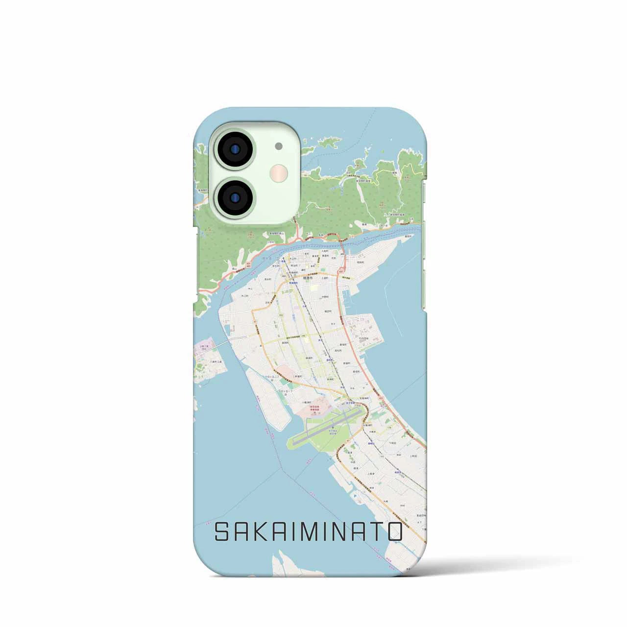 【境港(鳥取県)】地図柄iPhoneケース(バックカバータイプ)