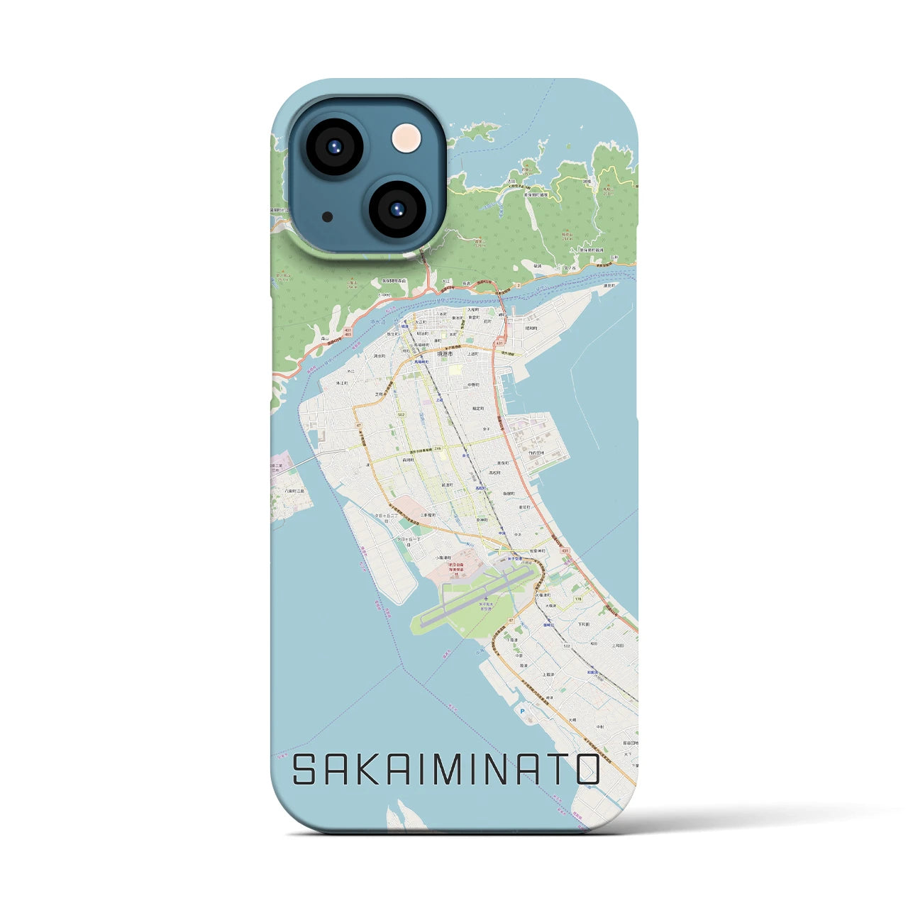 【境港(鳥取県)】地図柄iPhoneケース(バックカバータイプ)
