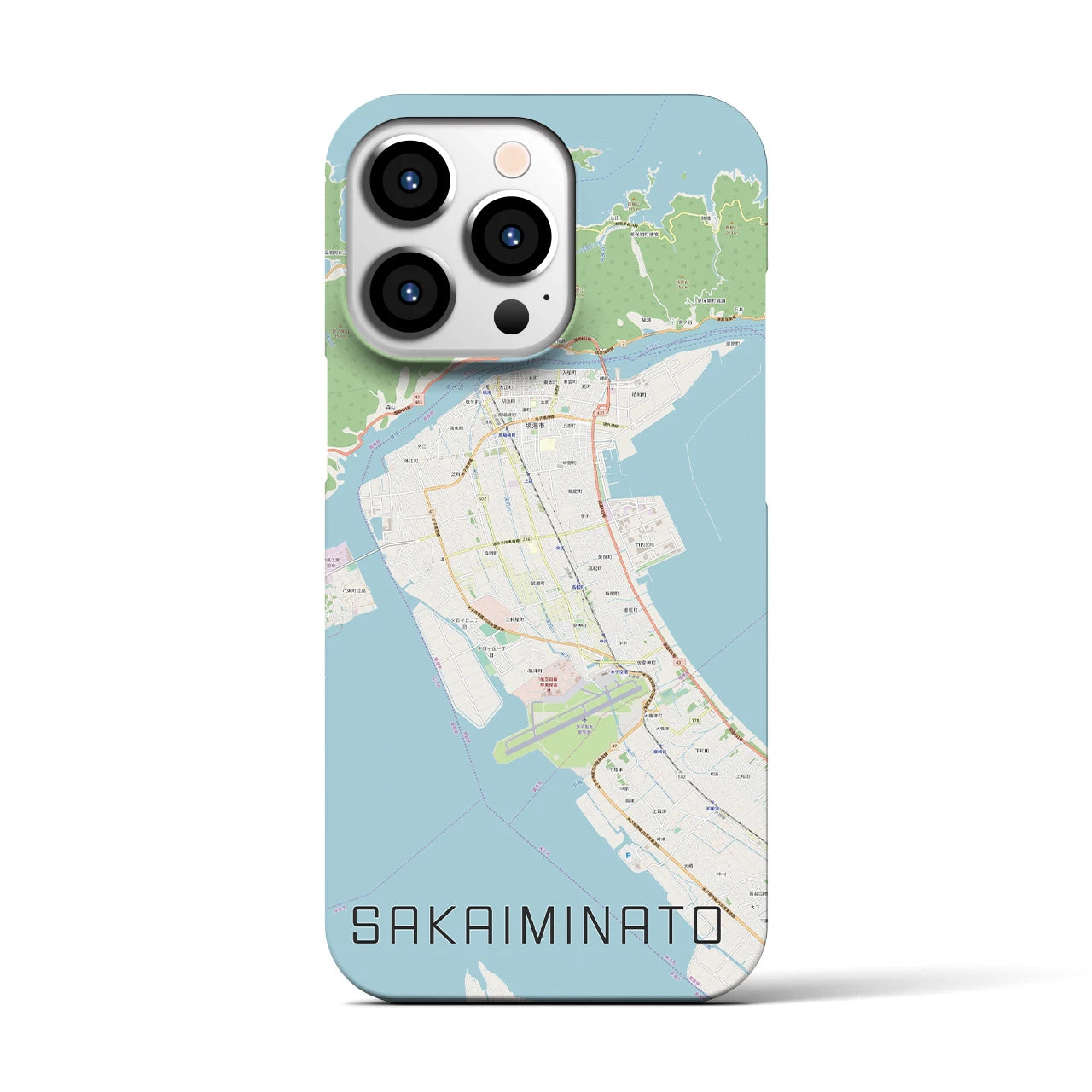 【境港(鳥取県)】地図柄iPhoneケース(バックカバータイプ)