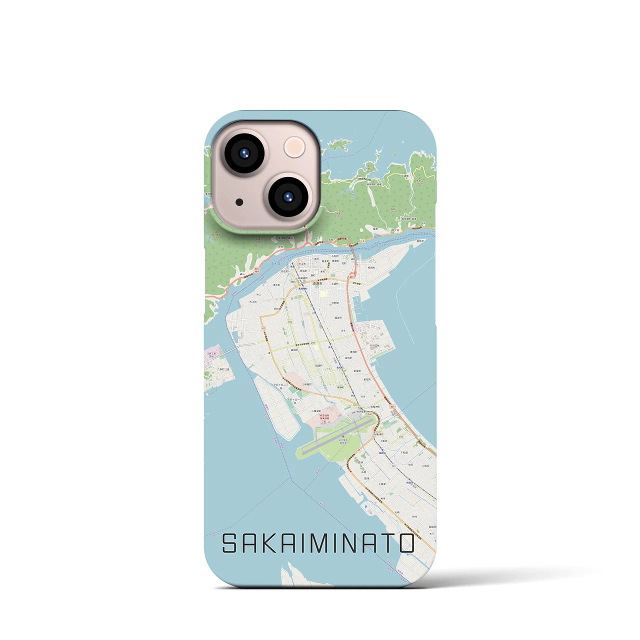 【境港(鳥取県)】地図柄iPhoneケース(バックカバータイプ)