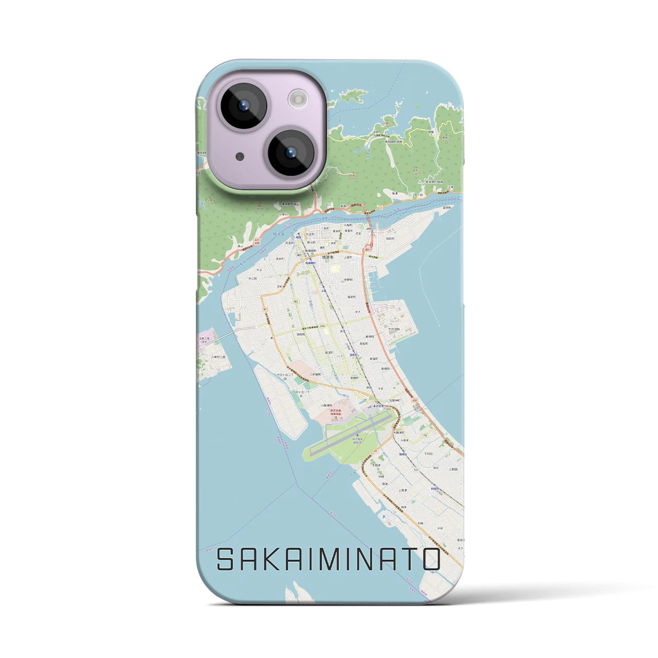 【境港(鳥取県)】地図柄iPhoneケース(バックカバータイプ)