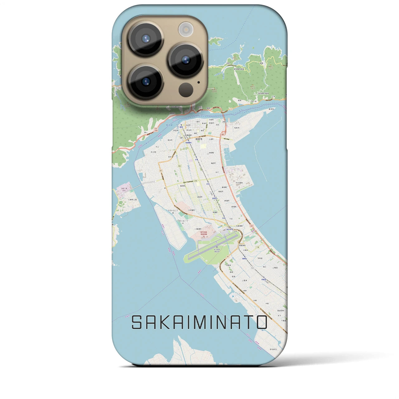 【境港(鳥取県)】地図柄iPhoneケース(バックカバータイプ)