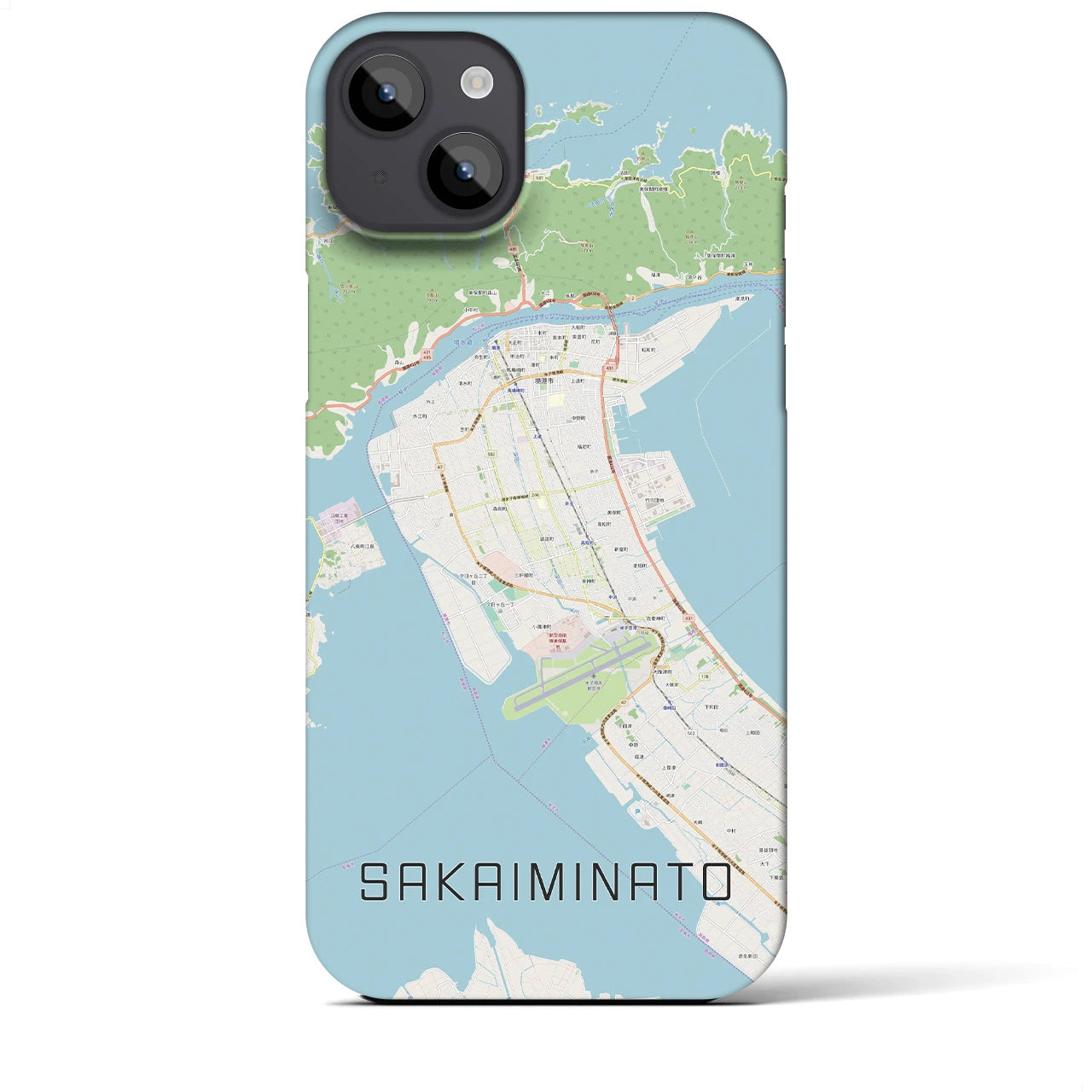 【境港(鳥取県)】地図柄iPhoneケース(バックカバータイプ)