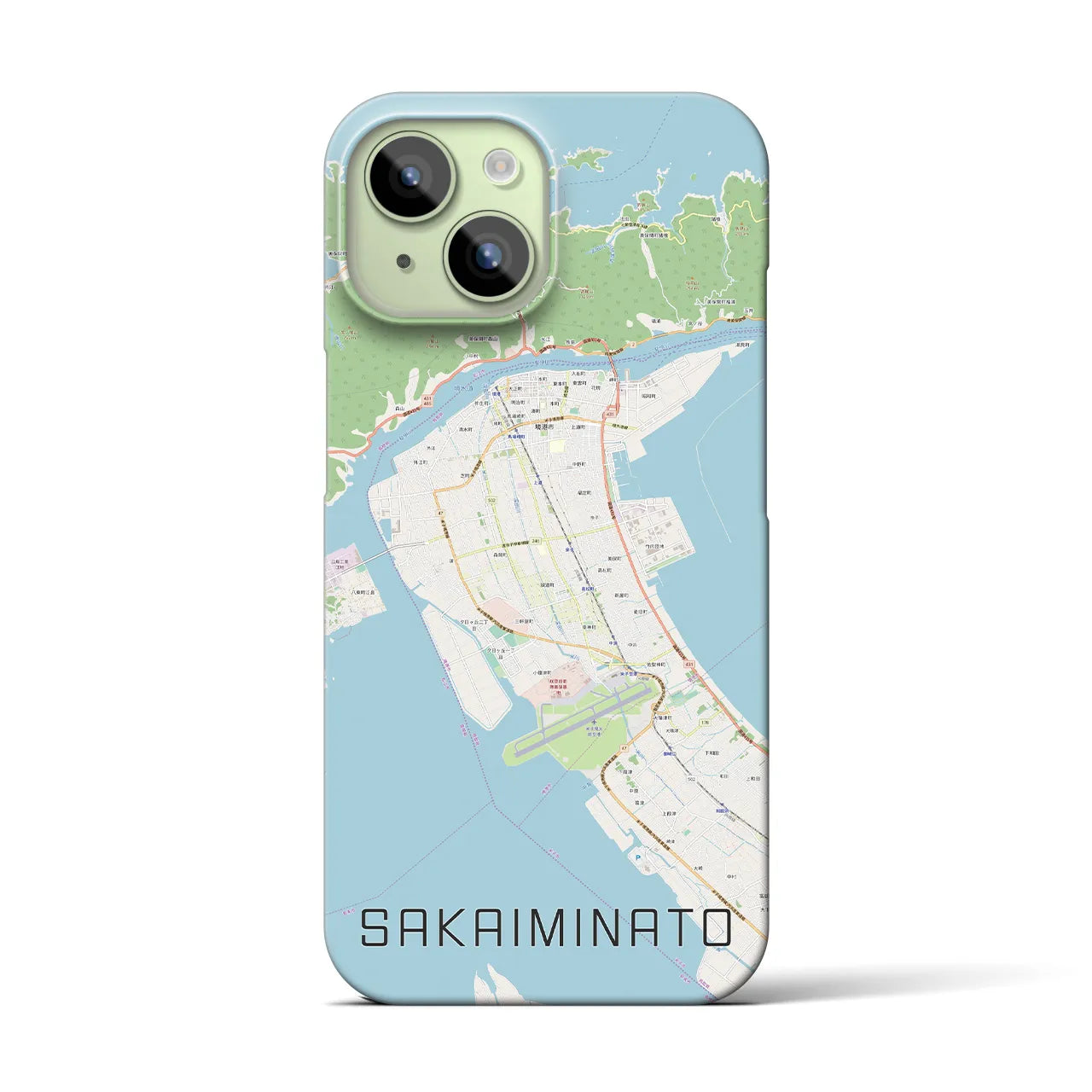 【境港(鳥取県)】地図柄iPhoneケース(バックカバータイプ)