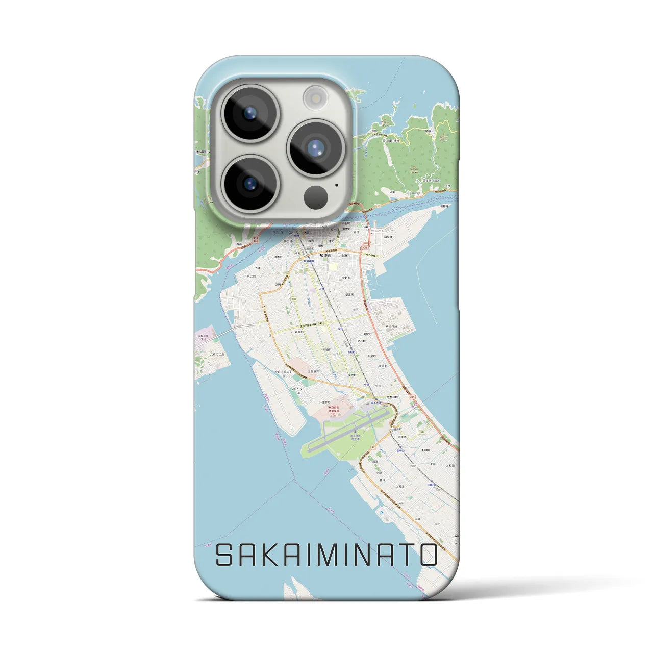 【境港(鳥取県)】地図柄iPhoneケース(バックカバータイプ)