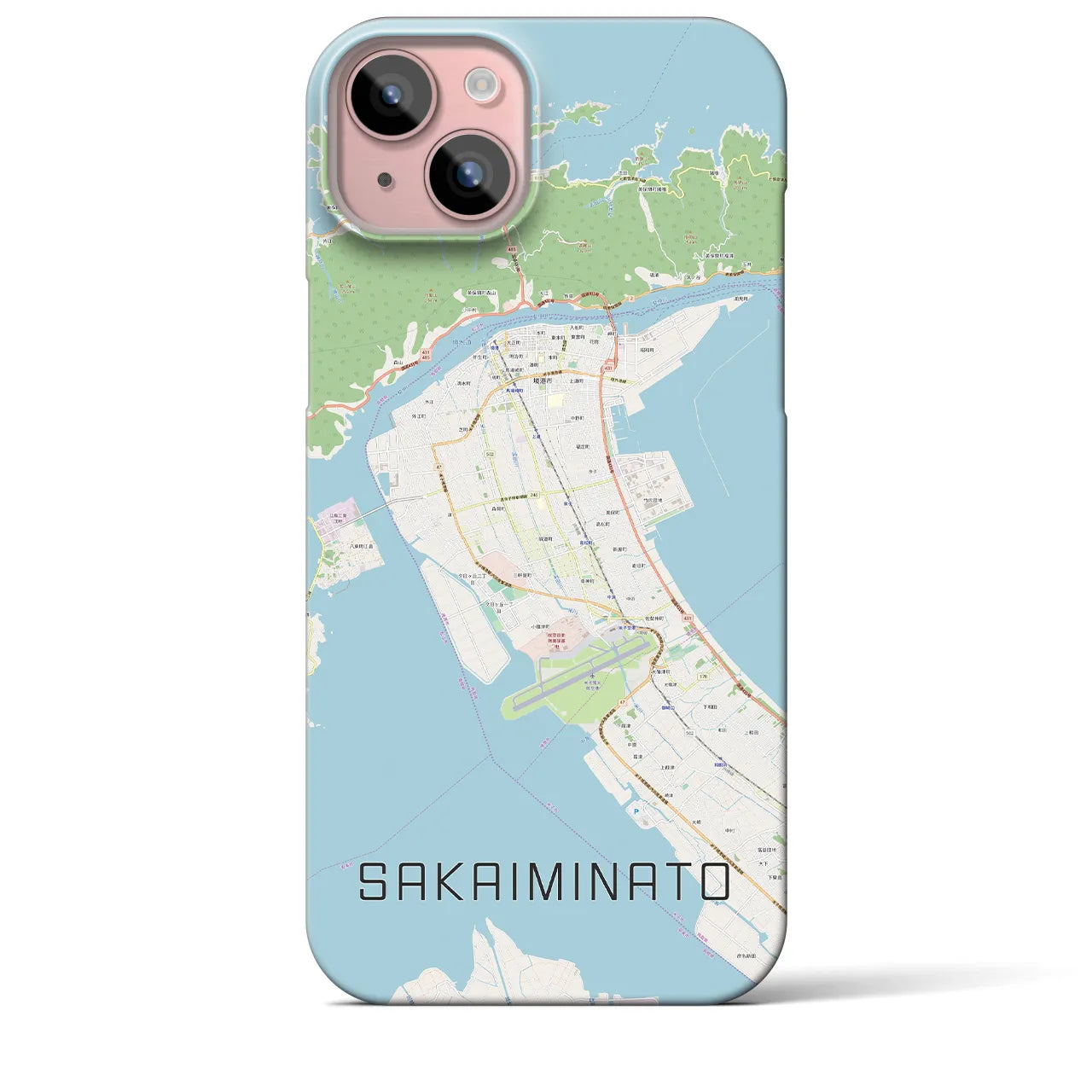 【境港(鳥取県)】地図柄iPhoneケース(バックカバータイプ)