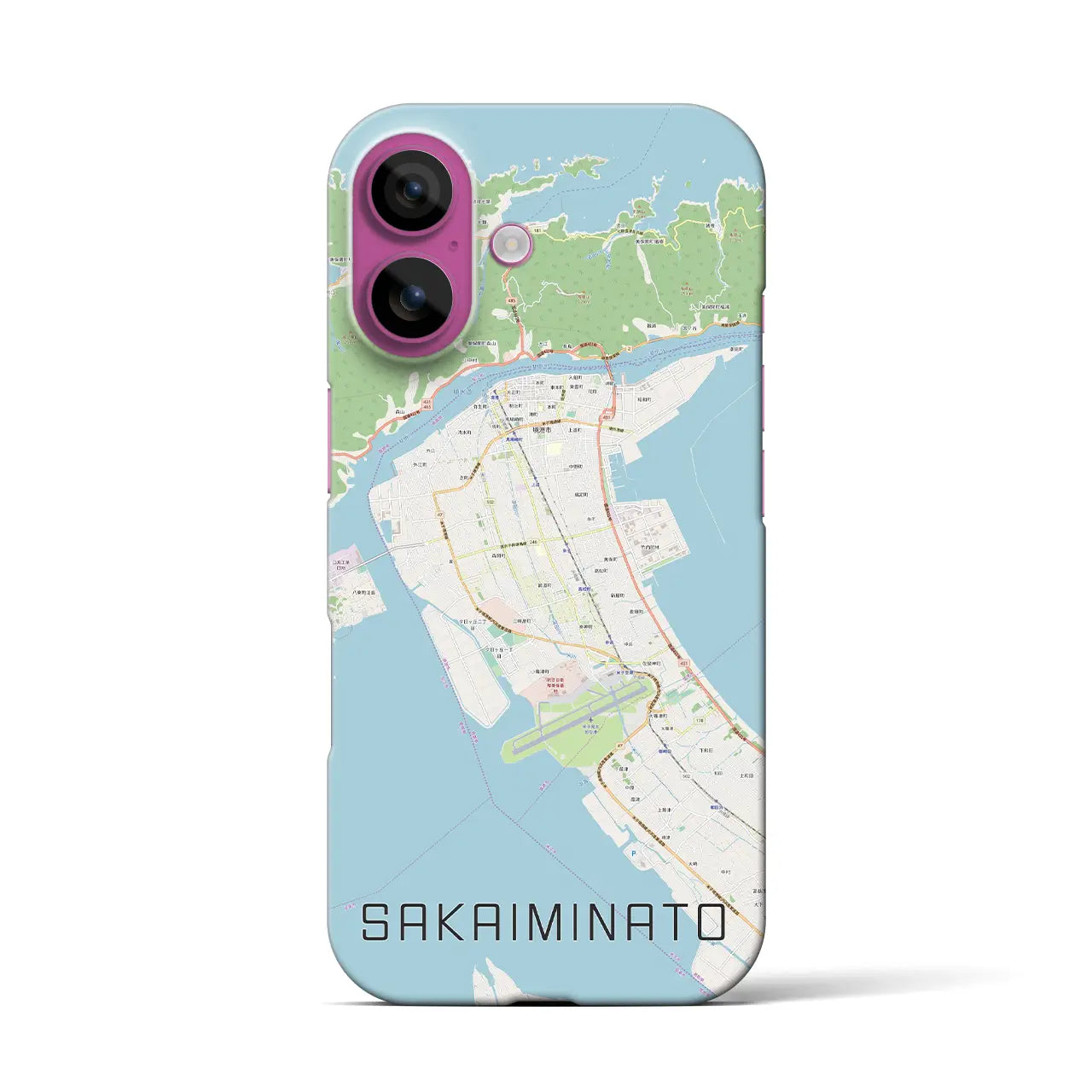 【境港(鳥取県)】地図柄iPhoneケース(バックカバータイプ)