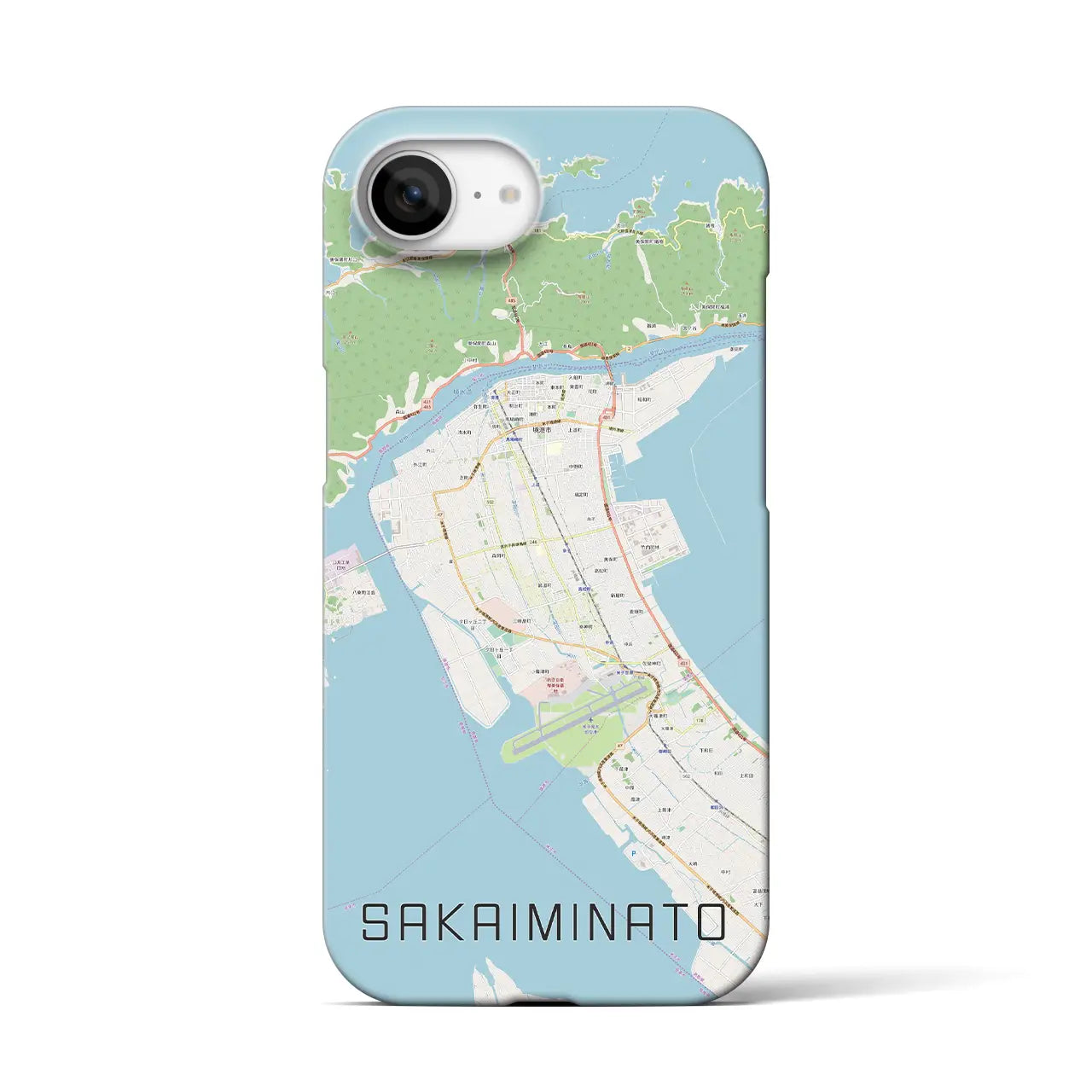 【境港(鳥取県)】地図柄iPhoneケース(バックカバータイプ)