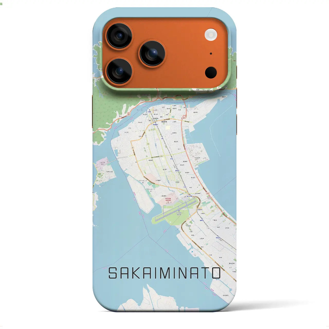 【境港(鳥取県)】地図柄iPhoneケース(バックカバータイプ)