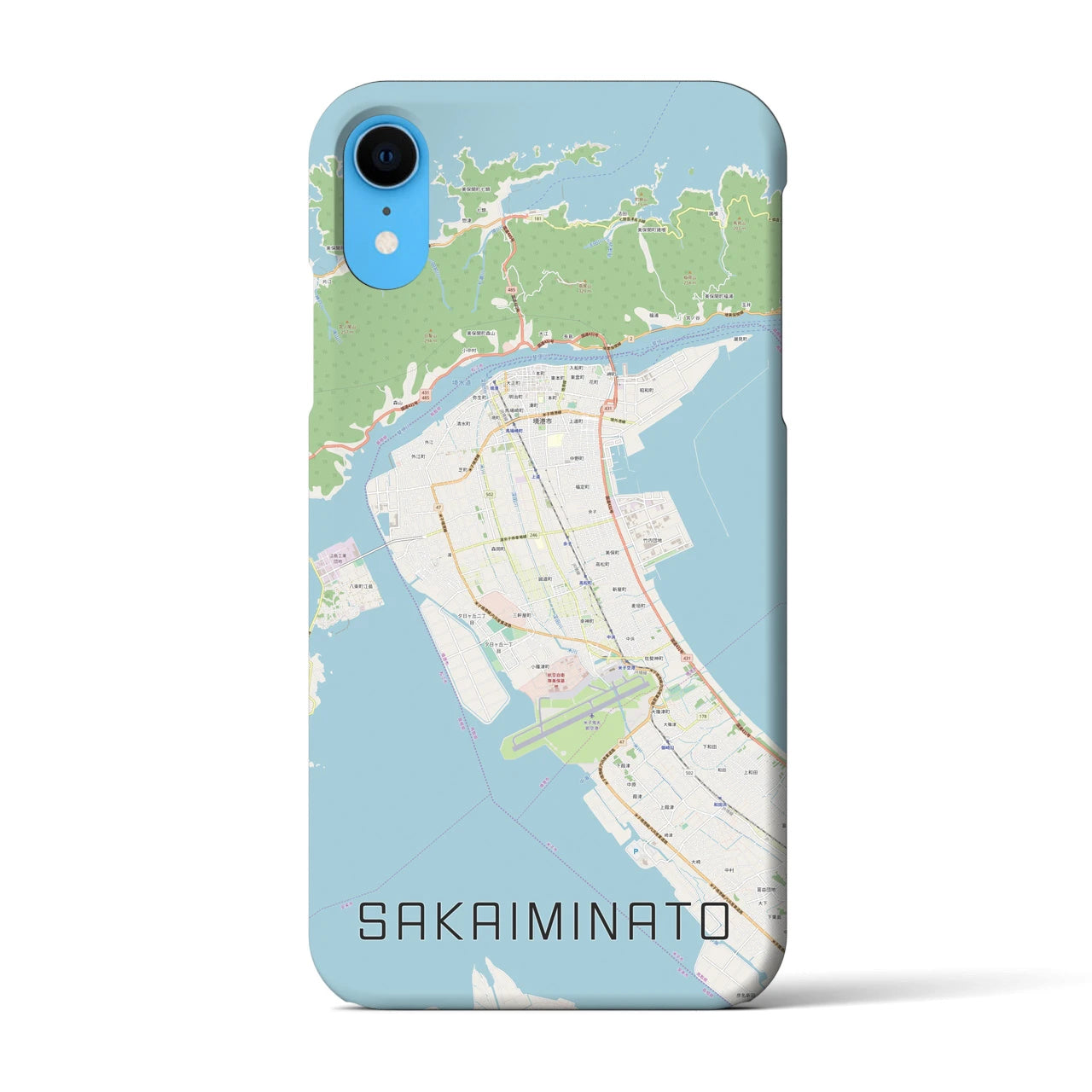 【境港(鳥取県)】地図柄iPhoneケース(バックカバータイプ)