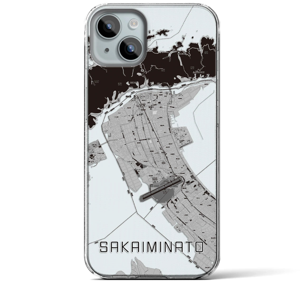 【境港(鳥取県)】地図柄iPhoneケース(クリアタイプ)