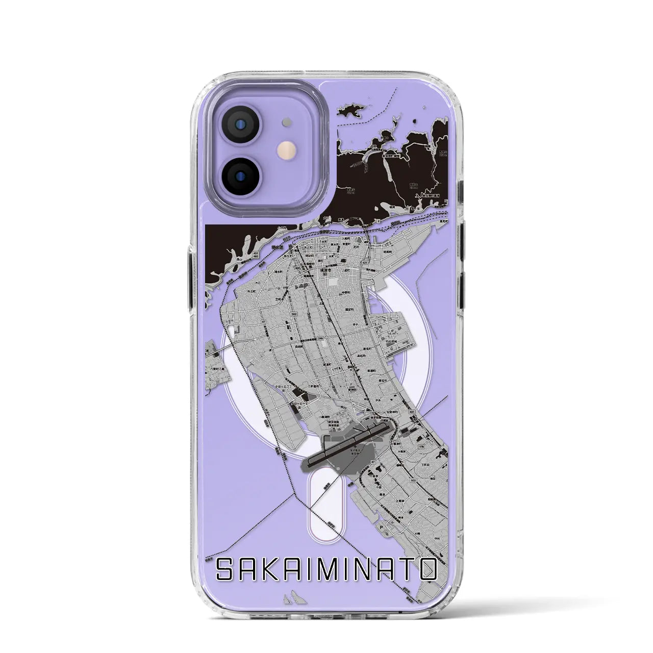 【境港(鳥取県)】地図柄iPhoneケース(MagSafeタイプ)