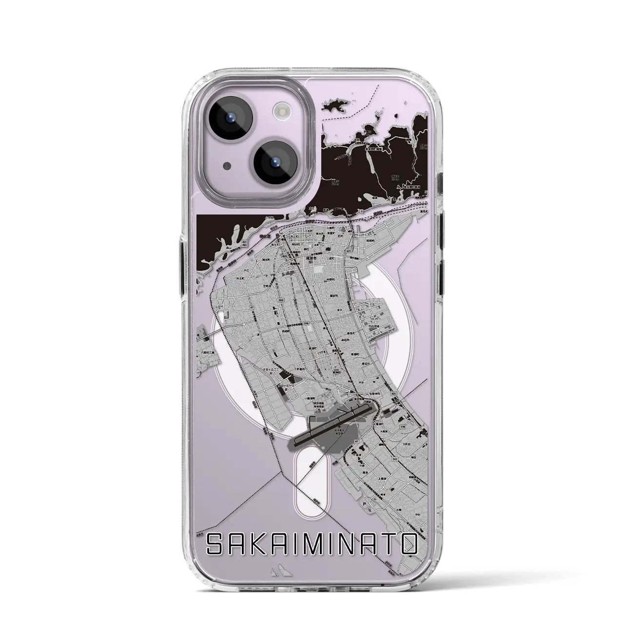 【境港(鳥取県)】地図柄iPhoneケース(MagSafeタイプ)