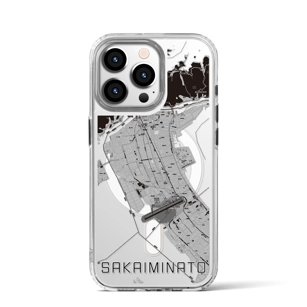 【境港(鳥取県)】地図柄iPhoneケース(MagSafeタイプ)