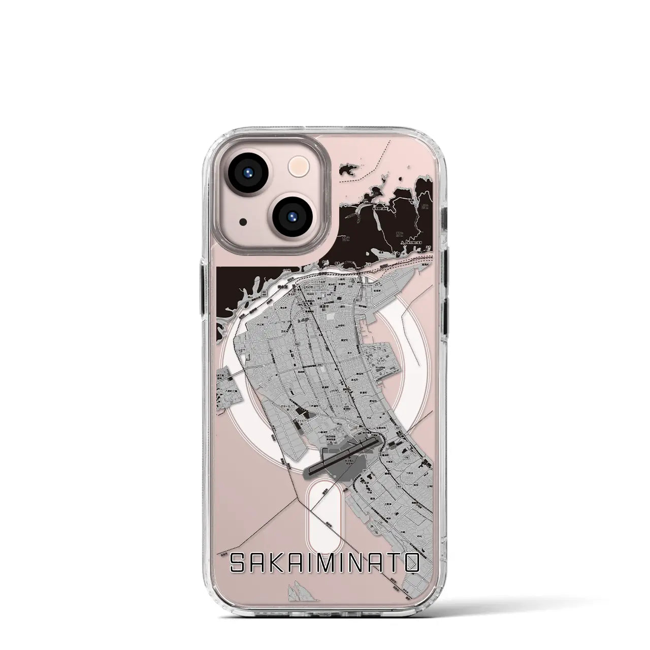 【境港(鳥取県)】地図柄iPhoneケース(MagSafeタイプ)