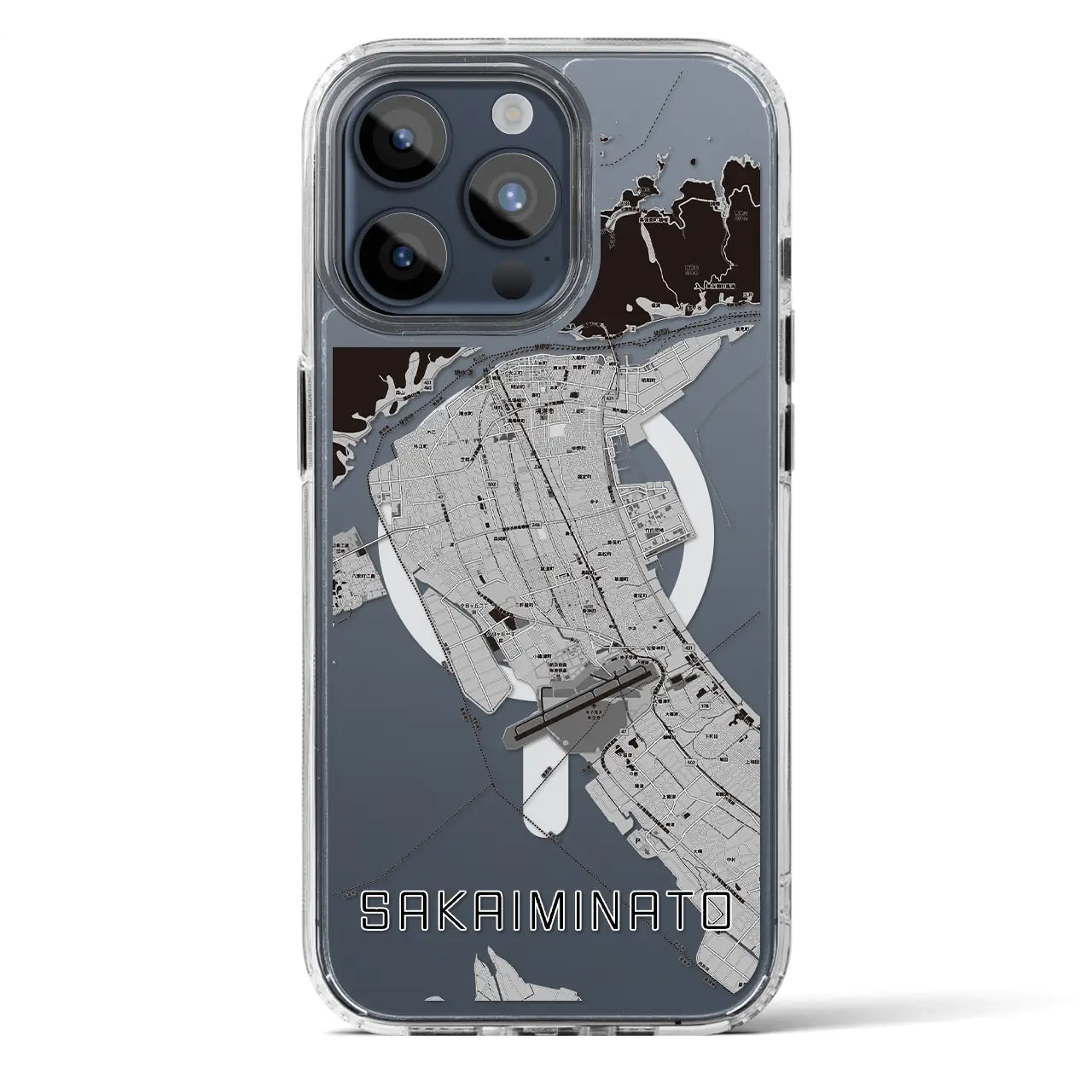 【境港(鳥取県)】地図柄iPhoneケース(MagSafeタイプ)