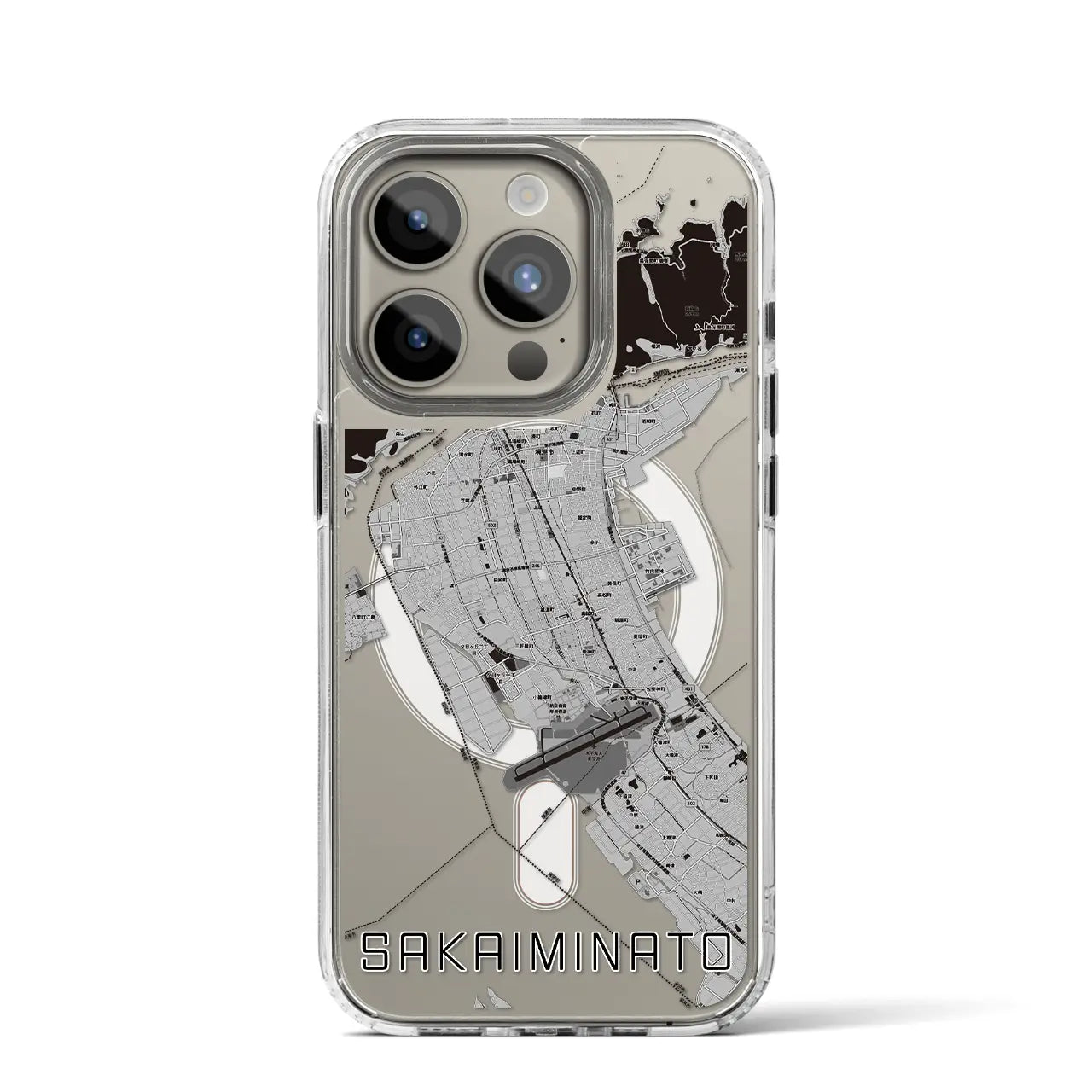 【境港(鳥取県)】地図柄iPhoneケース(MagSafeタイプ)