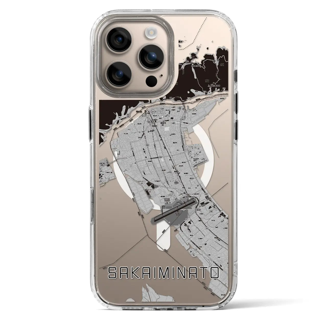 【境港(鳥取県)】地図柄iPhoneケース(MagSafeタイプ)