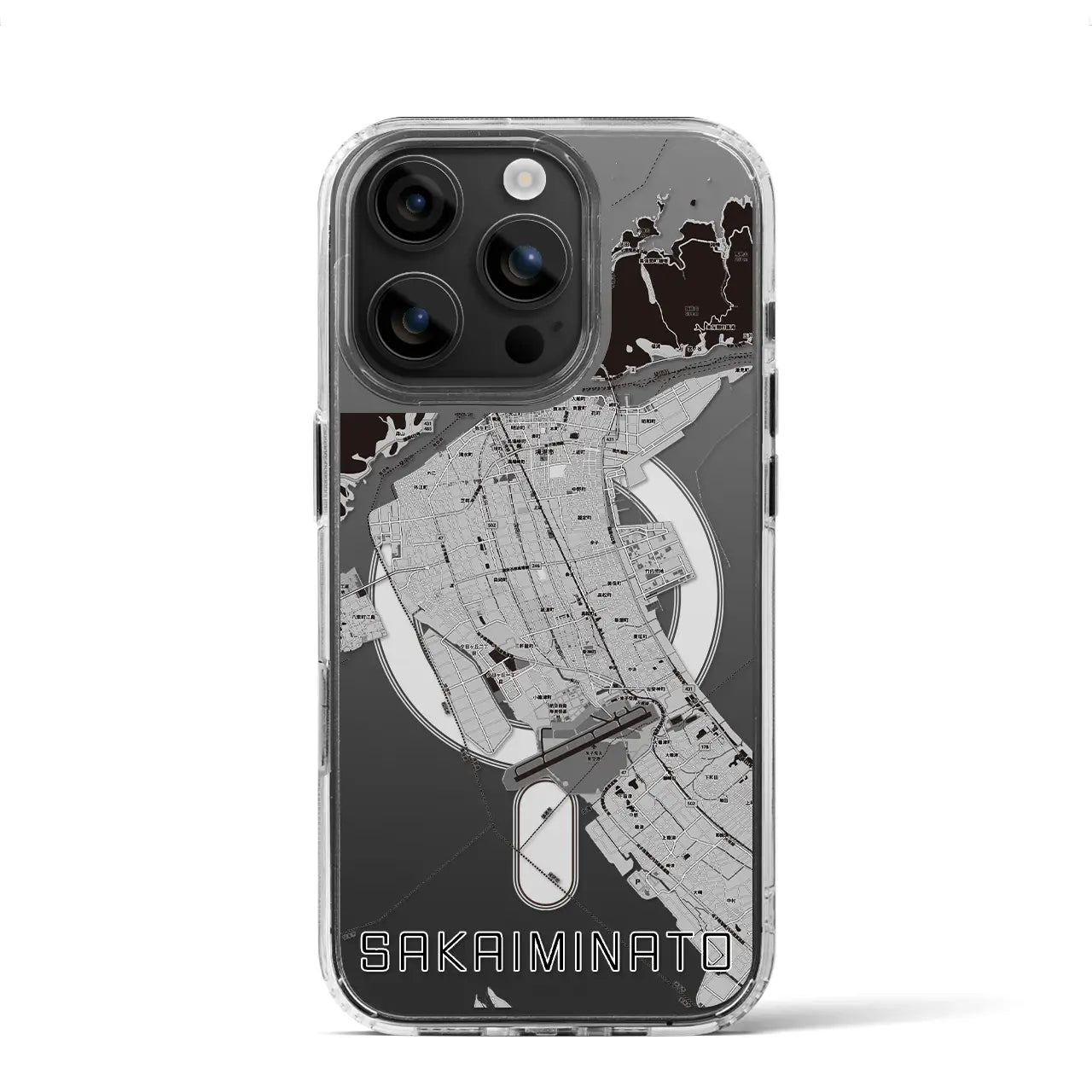 【境港(鳥取県)】地図柄iPhoneケース(MagSafeタイプ)