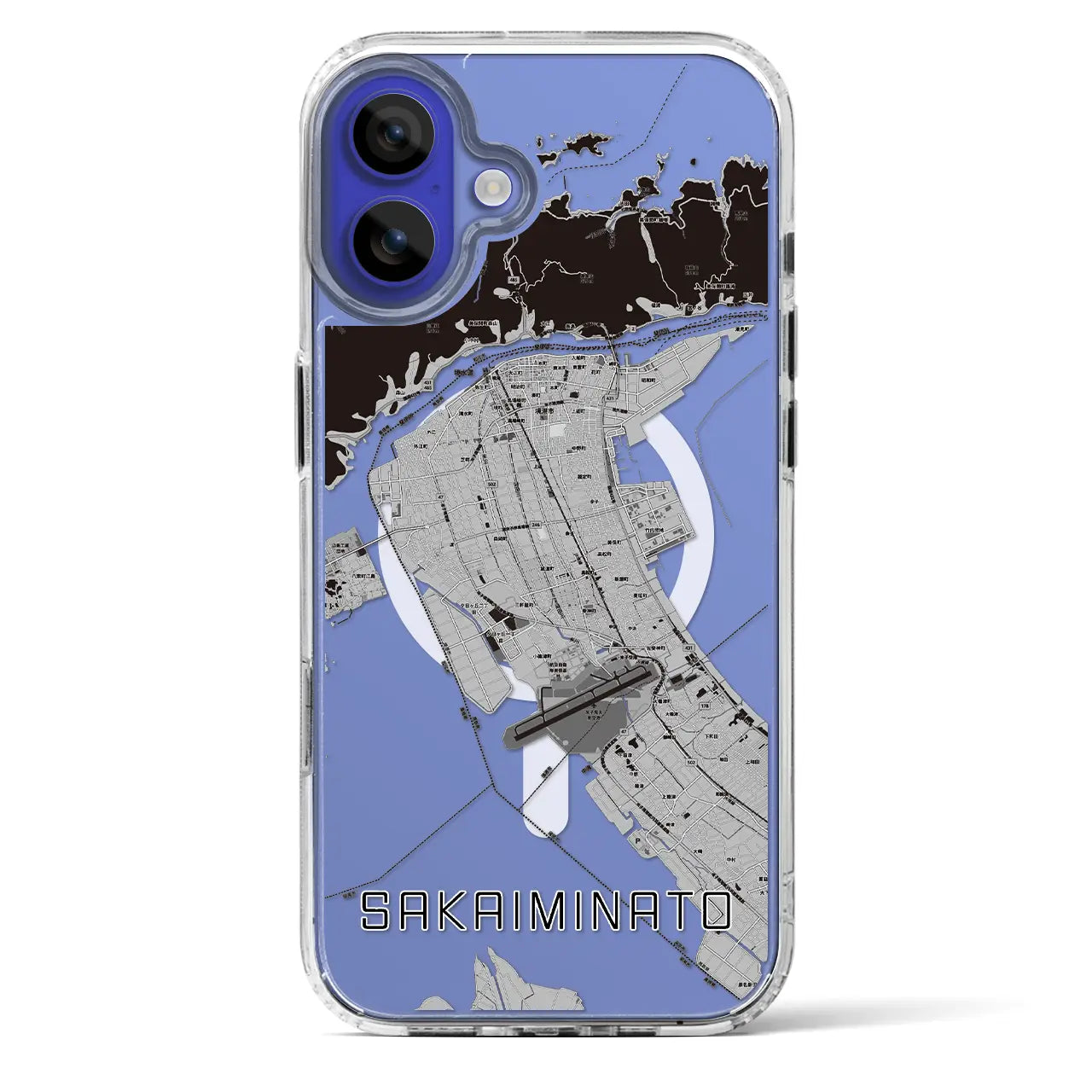 【境港(鳥取県)】地図柄iPhoneケース(MagSafeタイプ)