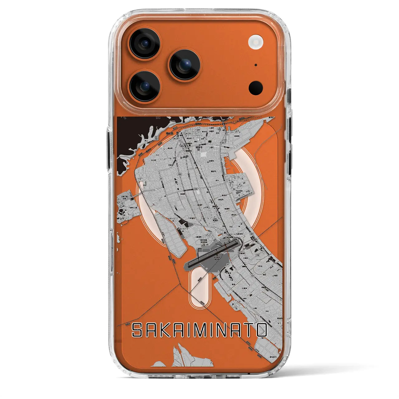 【境港(鳥取県)】地図柄iPhoneケース(MagSafeタイプ)