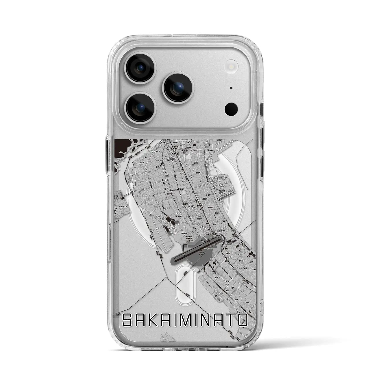 【境港(鳥取県)】地図柄iPhoneケース(MagSafeタイプ)