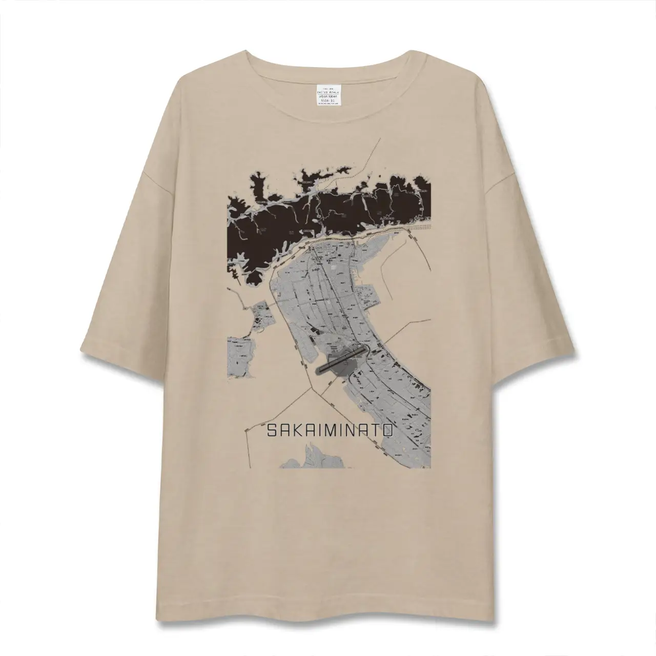 【境港(鳥取県)】地図柄ビッグシルエットTシャツ
