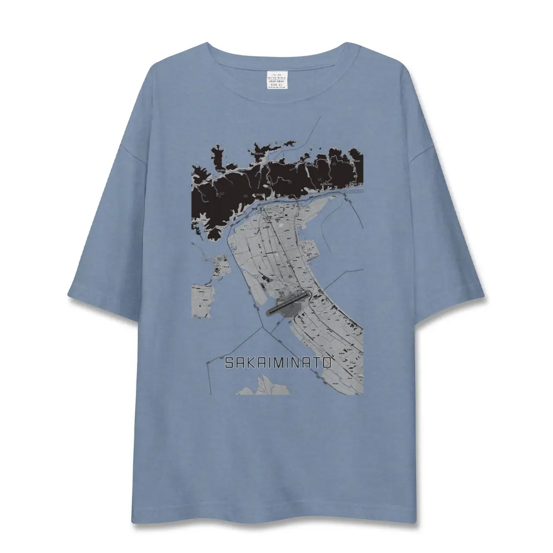 【境港(鳥取県)】地図柄ビッグシルエットTシャツ