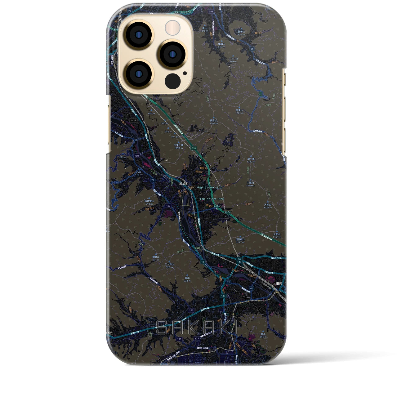 【坂城(長野県)】地図柄iPhoneケース(バックカバータイプ)