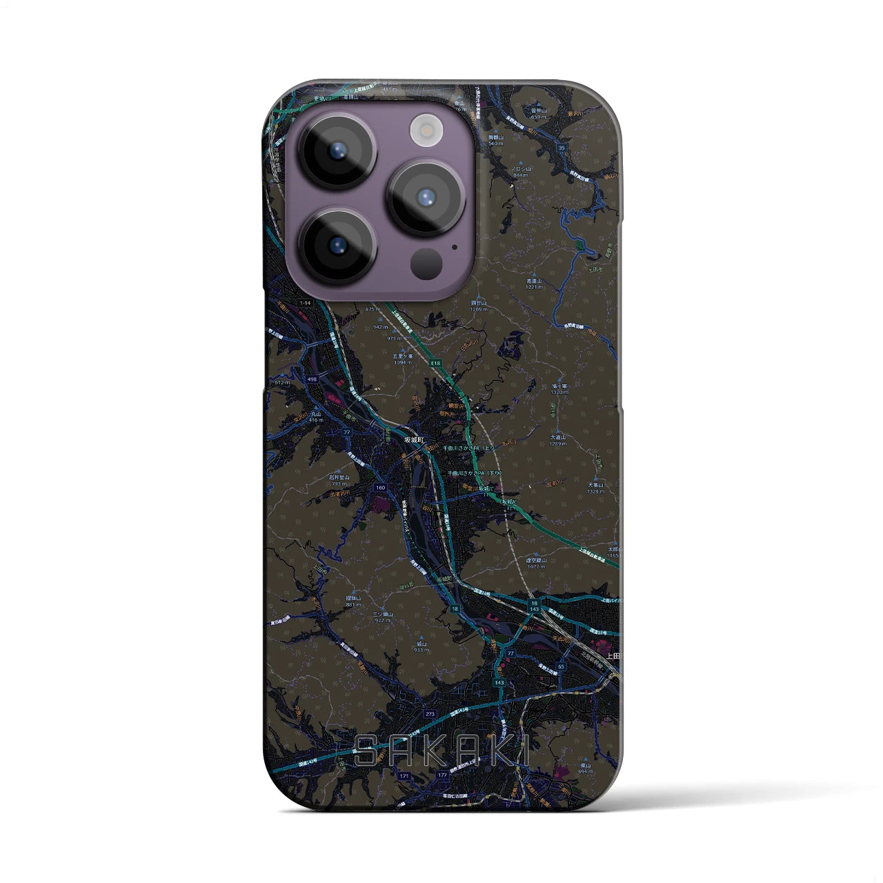 【坂城(長野県)】地図柄iPhoneケース(バックカバータイプ)