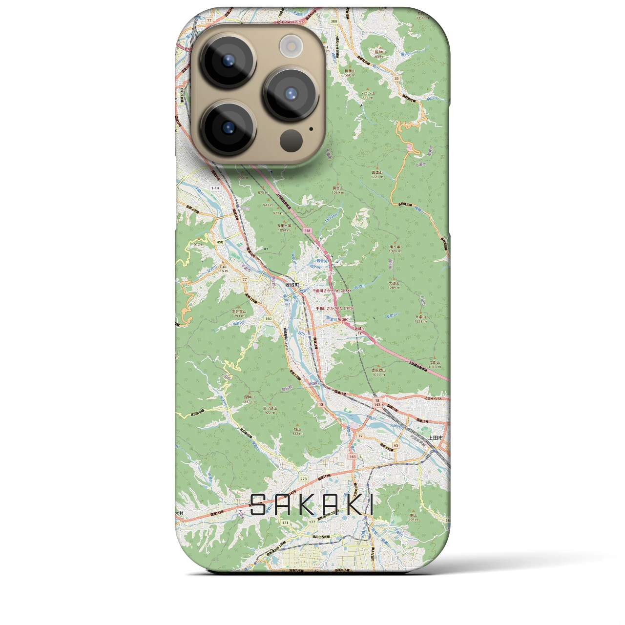 【坂城(長野県)】地図柄iPhoneケース(バックカバータイプ)