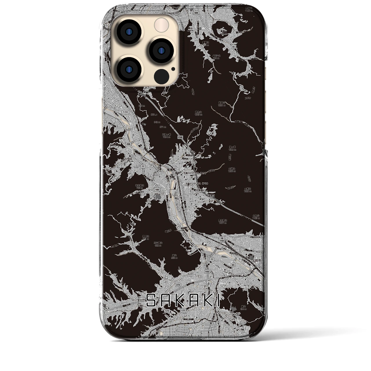 【坂城(長野県)】地図柄iPhoneケース(クリアタイプ)