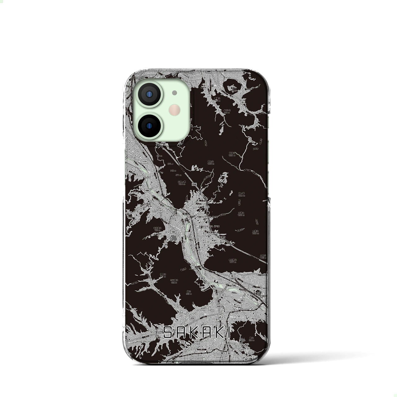 【坂城(長野県)】地図柄iPhoneケース(クリアタイプ)