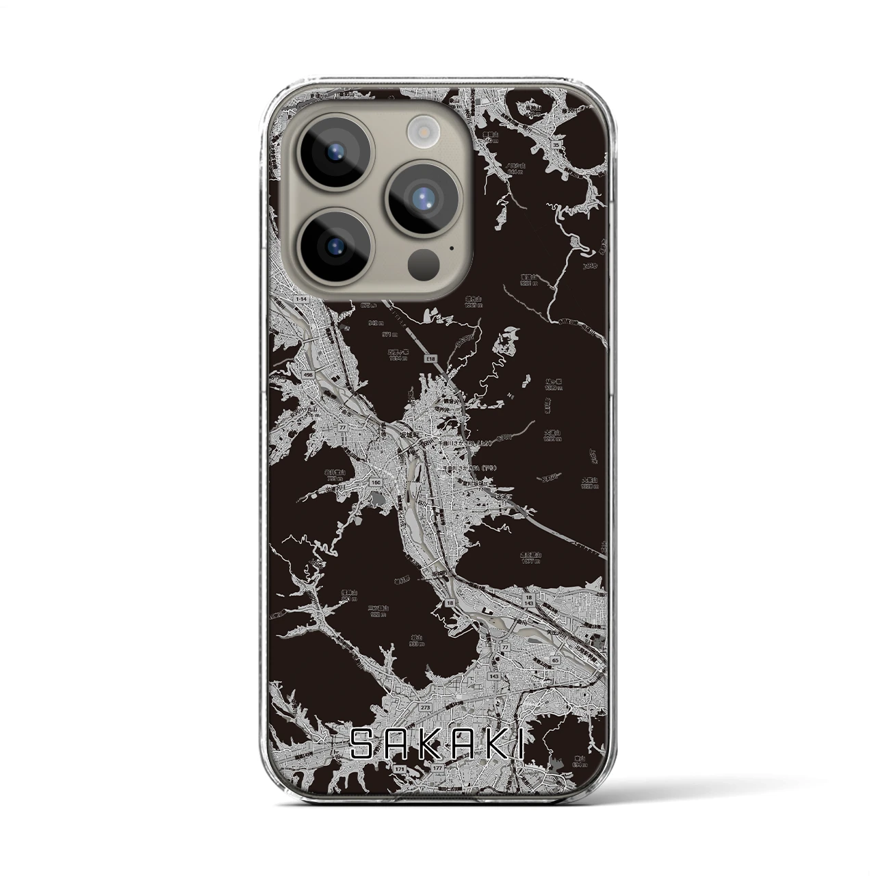 【坂城(長野県)】地図柄iPhoneケース(クリアタイプ)