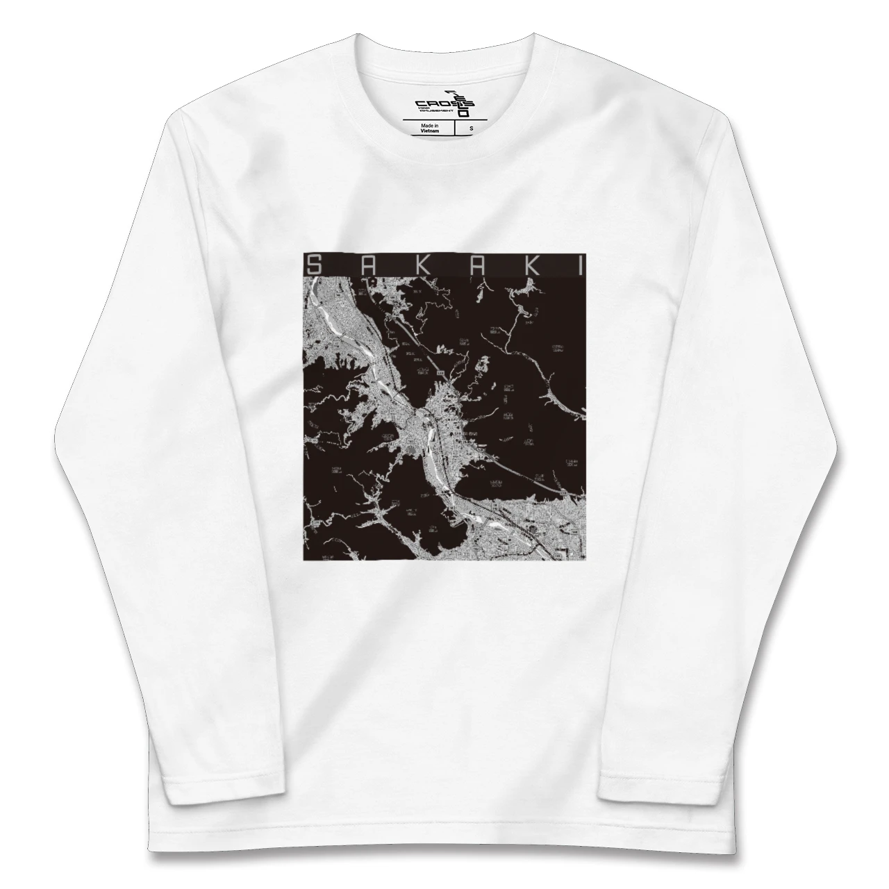 【坂城(長野県)】地図柄ロングスリーブTシャツ