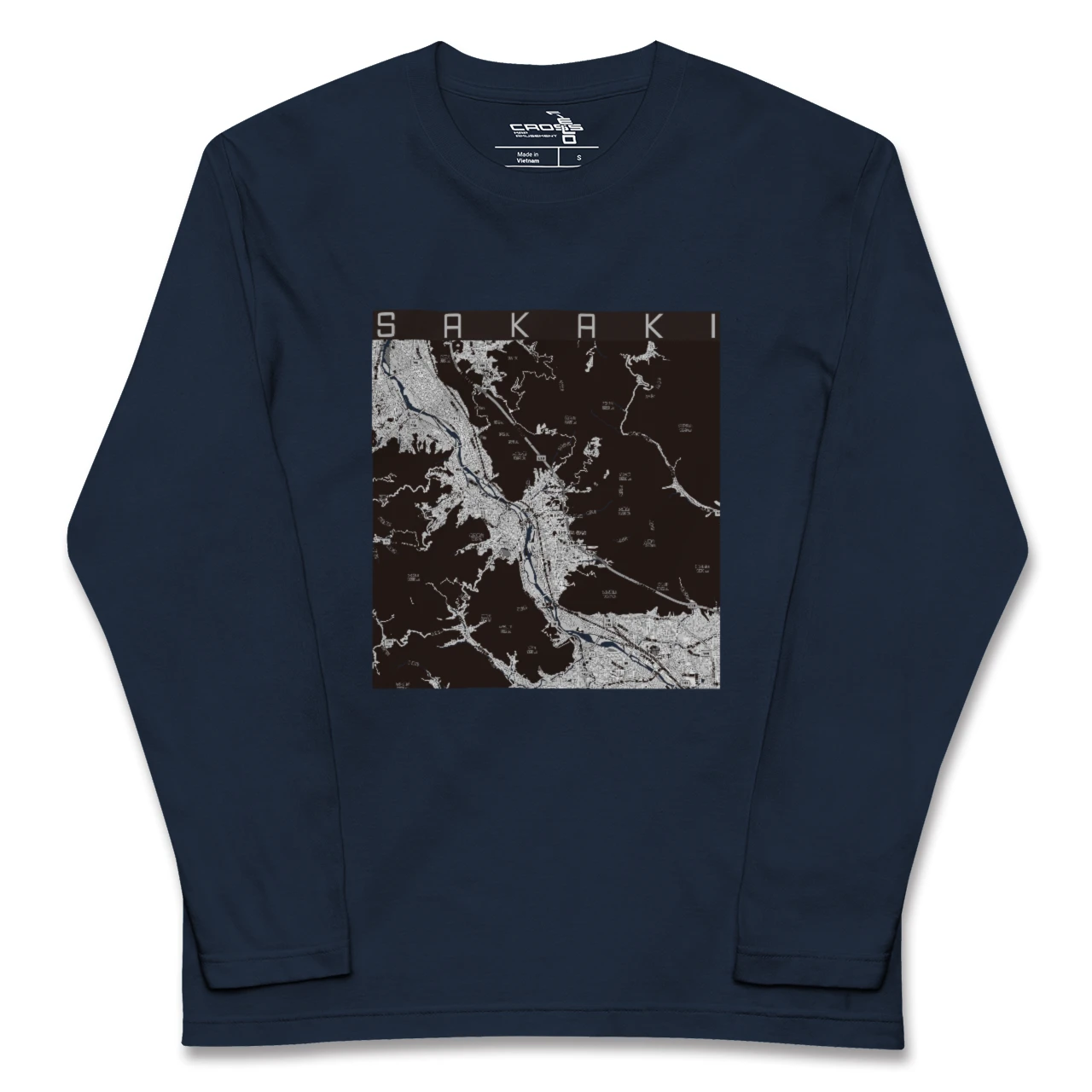 【坂城(長野県)】地図柄ロングスリーブTシャツ
