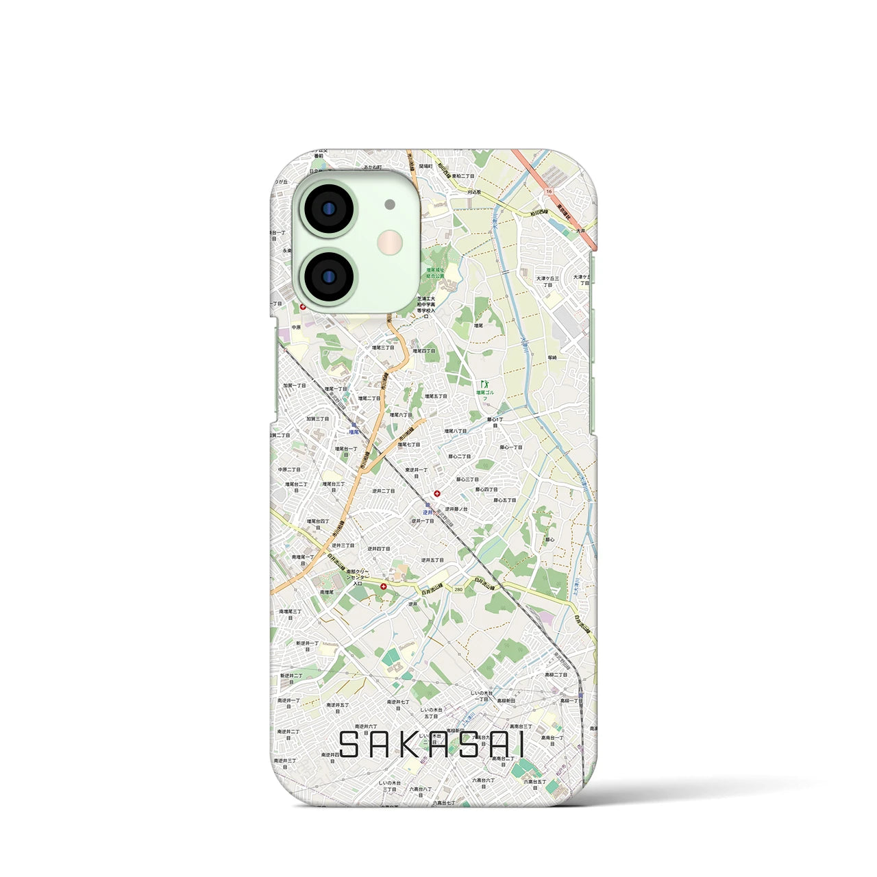 【逆井(千葉県)】地図柄iPhoneケース(バックカバータイプ)