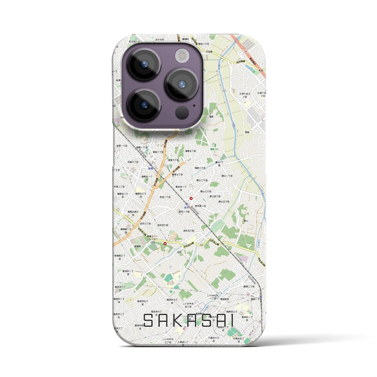 【逆井(千葉県)】地図柄iPhoneケース(バックカバータイプ)