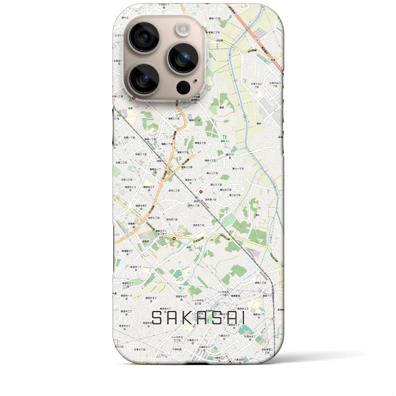 【逆井(千葉県)】地図柄iPhoneケース(バックカバータイプ)