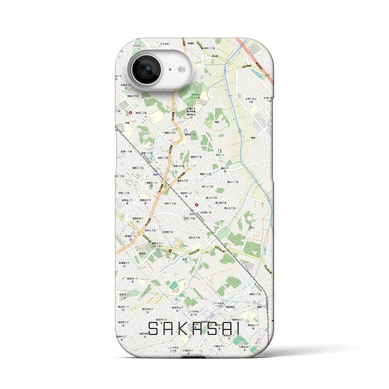 【逆井(千葉県)】地図柄iPhoneケース(バックカバータイプ)