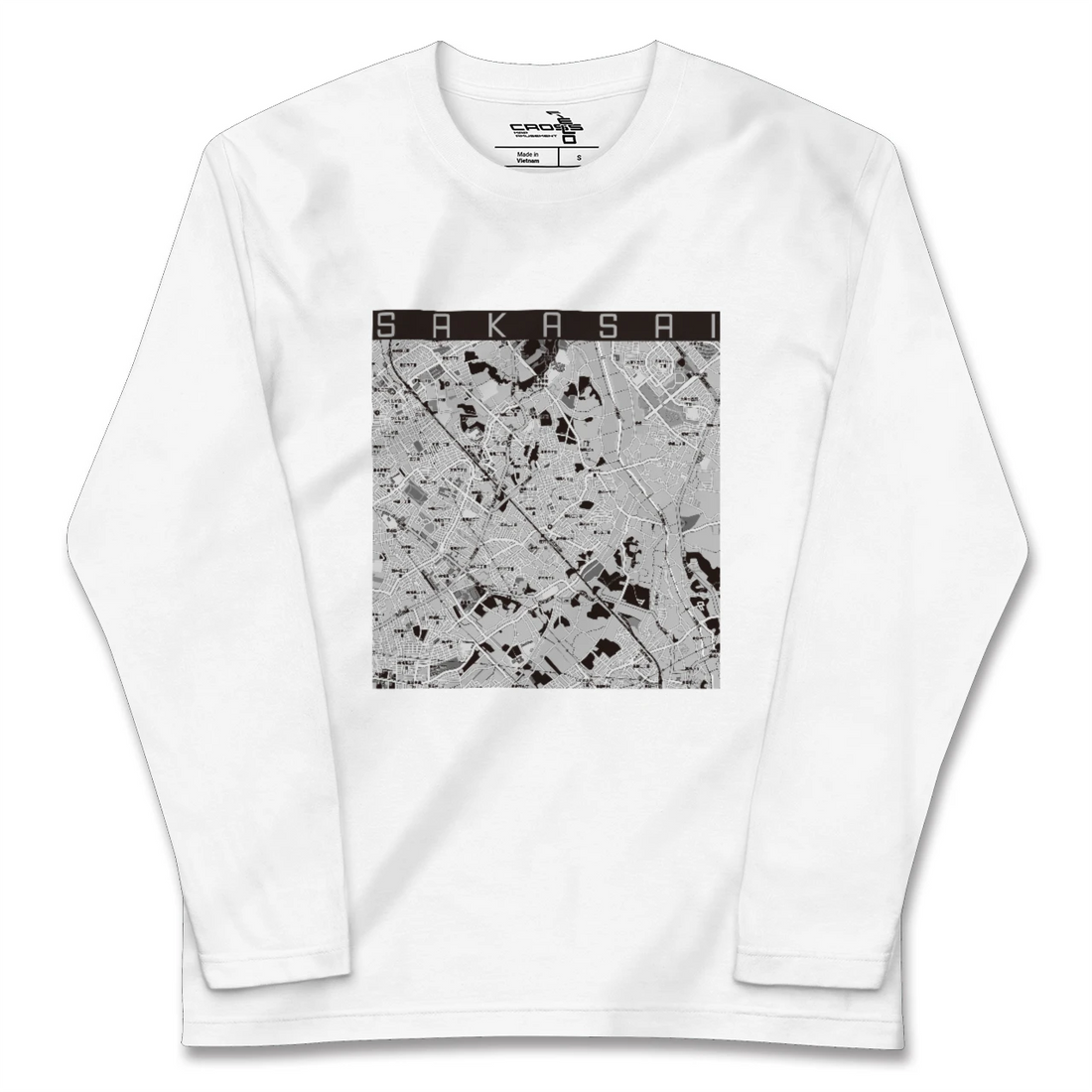 【逆井(千葉県)】地図柄ロングスリーブTシャツ