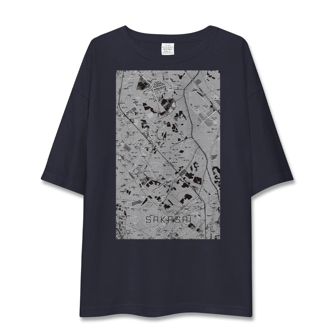 【逆井(千葉県)】地図柄ビッグシルエットTシャツ